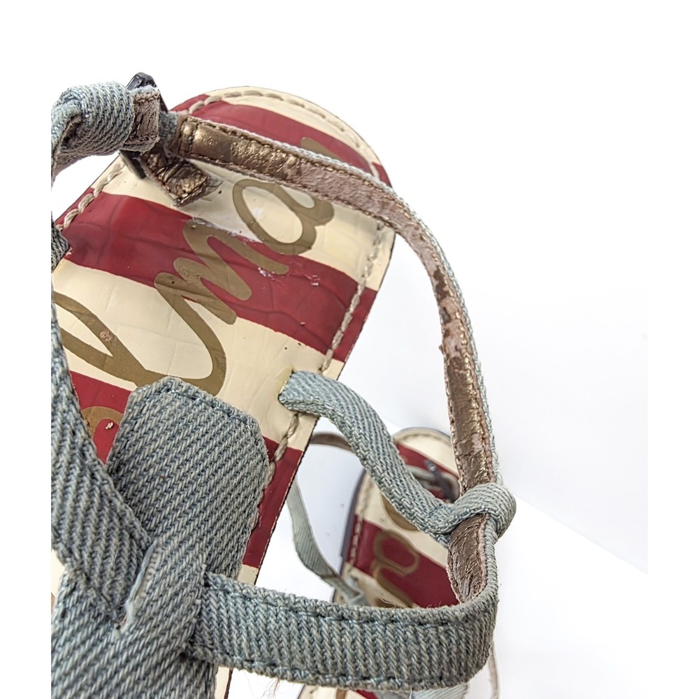 Sam Edelman American Flag GiGi Baby Blue Denim Thong Sandals‎ USAW 11 EU 43 - Picture 3 of 5